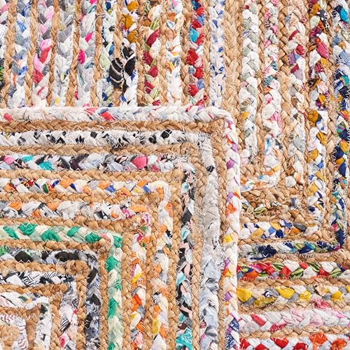 SAFAVIEH Cape Cod Collection Area Rug - 2'3" x 5', Beige & Multi, Handmade Jute & Cotton, Woven Braided Design (CAP202B) - color: Beige/Multi, size: 2'3" x 5' (Rectangular)