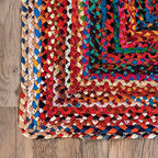 Nuloom Tammara Multicolor, 3' x 5', Hand Braided, Bohemian, Cotton, Soft and Cozy, High Traffic, Stain Resistant, Easy Clean, Durable Area Rug for Bedroom, Living Room, Dining, Den, Entryway