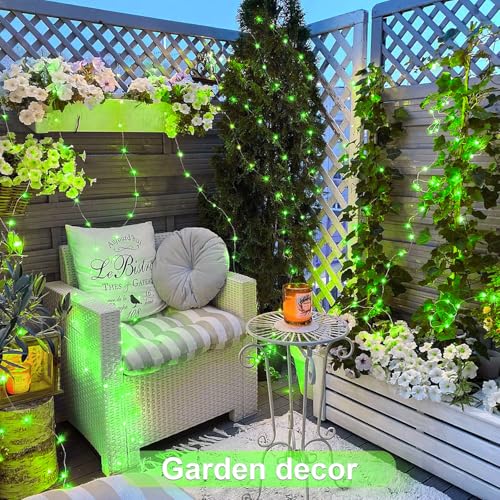 JMEXSUSS 200 LED Remote Control Green Christmas Fairy Lights, 66 ft 8 Modes Fairy Lights Indoor with Wheel, Plug in Green Light Outdoor for Halloween Christmas Decor - color: Green, size: 66FT 200LED
