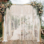 Foreate Macrame Curtains Long Cotton Macrame Wall Hanging Boho Beaded Curtain for Window Doorway Handmade Wedding Backdrop Room Divider, 2 Panels 79" L x 35" W - size: 35.5"W x 79"L (Pack of 2)