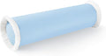 Hofdeco Premium Coastal Hampton Style Patio Indoor Outdoor Bolster Pillow Cover Only, 6"x20" Water Resistant for Couch, Backyard, Solid Baby Blue White Fringe