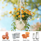 Macrame Plant Hangers 2 Pack Indoor Outdoor Hanging Planter Basket Handmade Rope Hanging Plant Holder for Indoor Outdoor Boho Home Decor 41 Inch, White