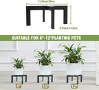 Metal Plant Stands Indoor Outdoor, Heavy-Duty Short Black Plant Holder for 5-12 Inch Flower Pots - 1/2/3 Pack Low Stand for Balcony, Corner, Desk, Table Top (Plant Not Included)(1PCS)
