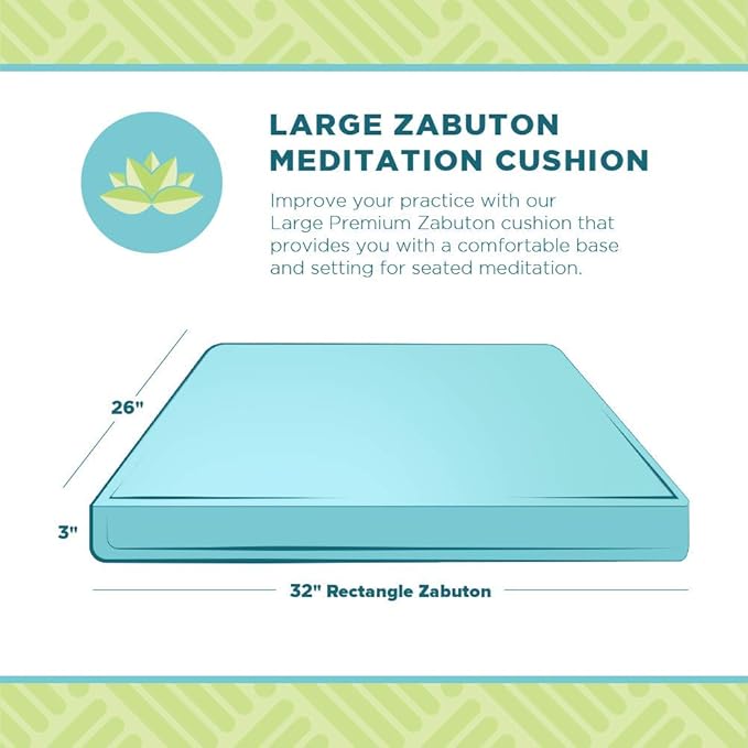 Zabuton Meditation Cushion for Workout - Supportive Yoga Floor Seat Cushion for Comfort & Posture Support - Natural Washable Cotton Fill kneeling Pad - Made in USA - Premium 32x26x3, Burgundy