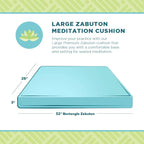 Zabuton Meditation Cushion for Workout - Supportive Yoga Floor Seat Cushion for Comfort & Posture Support - Natural Washable Cotton Fill kneeling Pad - Made in USA - Premium 32x26x3, Black