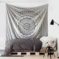 Popular Handicrafts Tapestry Wall Hanging Hippie Ombre Mandala Bohemian Hippy Psychedelic Design Indian Tapestries Bedspread 30 x 40 Inches (76 x 101 cms), Black Grey - color: Black Grey, size: 40"L x 30"W