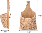 YRMT Small Hanging Basket for Wall Decor Water Hyacinth Woven Hanging Planter for Artificial Plants Flowers Home Decor for Livingroom Bedroom (Retangle Shape)