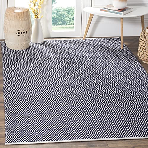 SAFAVIEH Boston Collection 5' x 8' Navy BOS682D Handmade Flatweave Cotton Area Rug - color: Navy, size: 5' x 8' (Rectangular)