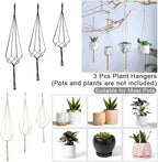 3 Pack Macrame Plant Hanger, Handmade Cotton Rope Plant Hangers Set with Tassel Countyard Indoor Outdoor Flower Pot Plan-t Hanger Home Decor for Indoor Outdoor(Color:Primary)