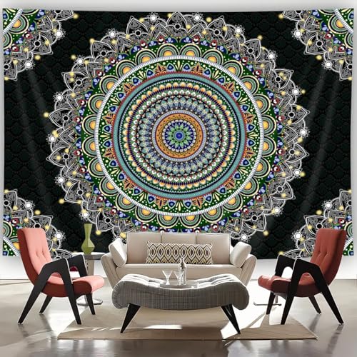 FENDROM Popular Handicrafts Mandala Tapestry Wall Hanging Psychedelic Aesthetic Indian Hippie Wall Decor Bohemian Wall Art Boho Home Decoration for Bedroom Living Room Dorm - color: Y09, size: 90"L x 70"W