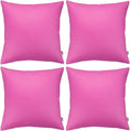 Thmyo 4-Pack 100% Cotton Comfortable Solid Decorative Throw Pillow Case, Square Cushion Cover Pillowcase Sublimation Blank Pillow Covers DIY Throw Pillowcase for Couch(18x18 inch/ 45x45cm,Rose red)