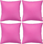 Thmyo 4-Pack 100% Cotton Comfortable Solid Decorative Throw Pillow Case, Square Cushion Cover Pillowcase Sublimation Blank Pillow Covers DIY Throw Pillowcase for Sofa(20x20 inch/ 50x50cm,Rose red)