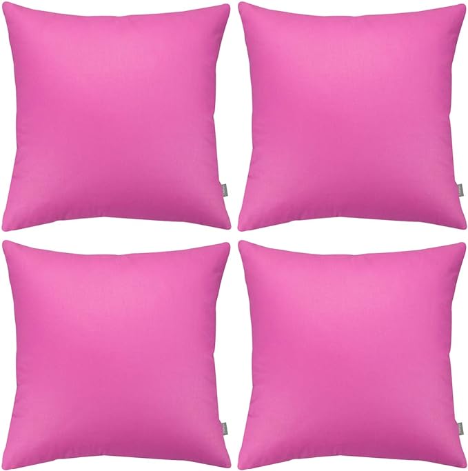 Thmyo 4-Pack 100% Cotton Comfortable Solid Decorative Throw Pillow Case, Square Cushion Cover Pillowcase Sublimation Blank Pillow Covers DIY Throw Pillowcase for Sofa(20x20 inch/ 50x50cm,Rose red)