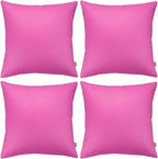 Thmyo 4-Pack 100% Cotton Comfortable Solid Decorative Throw Pillow Case, Square Cushion Cover Pillowcase Sublimation Blank Pillow Covers DIY Throw Pillowcase for Couch(16x16 inch/ 40x40cm,Rose red)