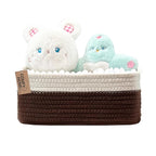 COMFY-HOMI 13" x 8.5" x 5.1" Storage Baskets for Organizing | Cotton Rope Woven Basket | Toy Storage Bin Box | Basket for Shelves,1 Pack, dark brown/white