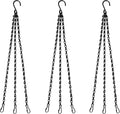 Benvo 16 inch Long Hanging Plant Chains Flower Pot Hangers with Clips and Hooks 3 Point Replacement Chain Holders for Baskets Bird Feeders Planters and Other Ornaments (Pack of 3, Black)