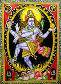 Dancing Shiva/Nataraja sequins Cotton Wall Hanging Yoga Painting : Size 43"x30" Inches - color: Dancing Shiva