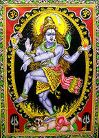 Dancing Shiva/Nataraja sequins Cotton Wall Hanging Yoga Painting : Size 43"x30" Inches - color: Dancing Shiva