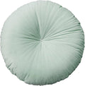 HLOVME Round Pillow Cushion for Couch Velvet Decorative Small Throw Pillow Solid Color for Living Room Bed Floor 15.7”, Mint Green