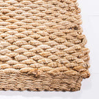 SAFAVIEH Natural Fiber Collection Area Rug - 6' Square, Natural, Handmade Jute, Ideal for High Traffic Areas in Living Room, Bedroom (NF459A) - size: 6' x 6' (Square)