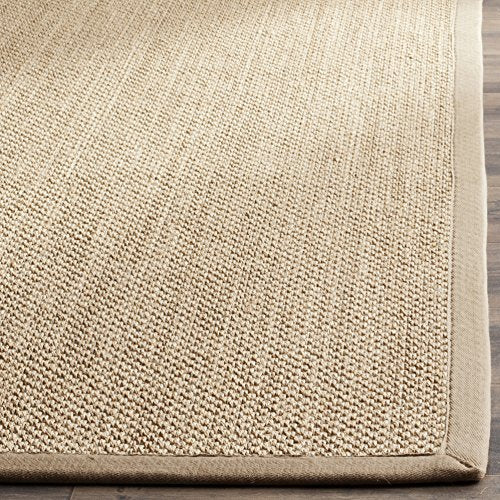 SAFAVIEH Area Rug 2x3 - Natural Fiber Collection - Maize & Linen Color, Sisal, Woven Design with Border (NF141B) - color: Maize/Linen, size: 2' x 3' (Rectangular)