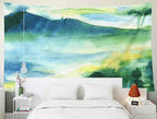 EMMTEEY Forest Mountain Tapestry - Colorful Mountain Landscape, Rain Forest, Green, 60x50, Perfect for Friends & Families
