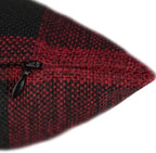 VAKADO 12x20 Inch Pack of 2 Farmhouse Retro Check Plaids Lumbar Throw Pillow Covers Decorative Rectangle Christmas Cushion Cases for Sofa Couch Car, Red and Black