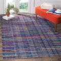 SAFAVIEH Rag Rug Collection Accent Rug - 3' x 5', Blue & Multi, Handmade Boho Stripe Cotton, Ideal for High Traffic Areas in Entryway, Living Room, Bedroom (RAR240B)