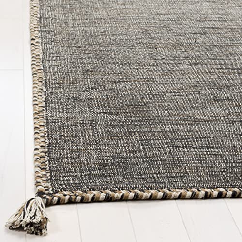 SAFAVIEH Montauk Collection Accent Rug - 2' x 3', Beige & Black, Handmade Flat Weave Cotton Corner Tassel, Ideal for High Traffic Areas in Entryway, Living Room, Bedroom (MTK150B) - color: Beige/Black, size: 2' x 3' (Rectangular)