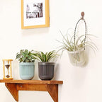 Melphoe 3.5‘’ Two-Piece Succulent Planters Pots with Drainage, Flexible Removable Handle, Flower Pots for Mini Plants Small Hanging Planter for Wall, Window (6 PCAK)