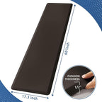 KitchenClouds Kitchen Mat Cushioned Anti Fatigue Kitchen Rug 17.3"x60" Water Resistant Non Slip Kitchen Rugs and Mats Standing Desk Mat Comfort Floor Mats for Kitchen House Sink Office (Chocolate)