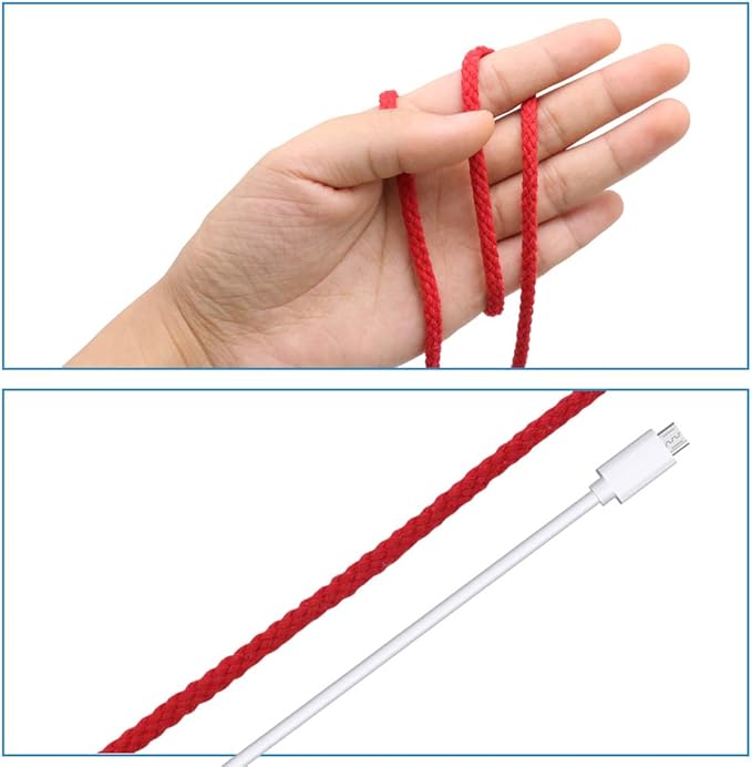 Tenn Well Braided Cotton Cord, 165 Feet 5mm Wide Cotton Macrame Rope for Plant Hangers Wall Hangings DIY Crafts (Red)