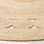 SAFAVIEH Area Rug 5' Round - Natural Fiber Collection - Natural Brown, Handmade Jute, Boho Farmhouse Braided Design (NF364A) - color: Natural, size: 5' (Round)