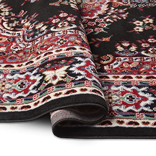Home Dynamix Premium Sakarya Traditional Medallion Border Area Rug, Black, 21"x35" Rectangle - color: Red / Black, size: 1'9" x 2'11" (Rectangular)