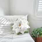Green Philosophy Co. Poinsettia Pillow - Marshmallow White