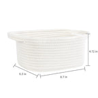 ABenkle Small Storage Basket, Mini Basket, Cute Tiny Cotton Rope Woven Basket, Shelf Basket, Boho Decorative Toy Storage Bin Gift Baskets, White