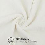decorUhome Chenille Cream White Spring Throw Pillow Covers 16x16 Inch Set of 2, Decorative Soft Couch Pillow Covers Solid Dyed Accent Farmhouse Neutral Square Pillow Cases for Sofa