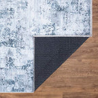 Bloom Rugs Washable Non-Slip 2x3 Rug - Blue/Gray Modern Abstract Area Rug for Living Room, Bedroom, Dining Room, and Kitchen - Exact Size: 2' x 3' - color: Blue / Gray, size: 2' x 3' (Rectangular)