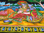 Radha Krishna Religious Cotton Batik Wall Hanging sequins Painting : Size 43"x30" Inches - color: Radha Krishna