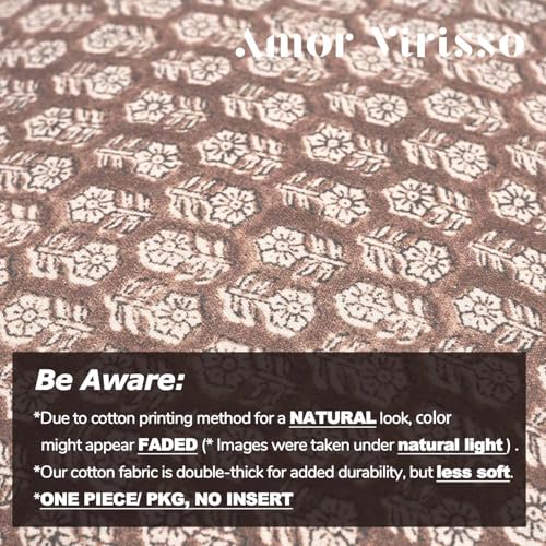 Amor Virisso Floral Pillow Covers 18x18 Couch Pillows for Living Room Farmhouse Neutral Pillow Covers Decorative Throw Pillow Covers Accent Sofa Pillows 1PC, Cognac Brown - color: Cognac Brown, size: 18" x 18" (Pack of 1)