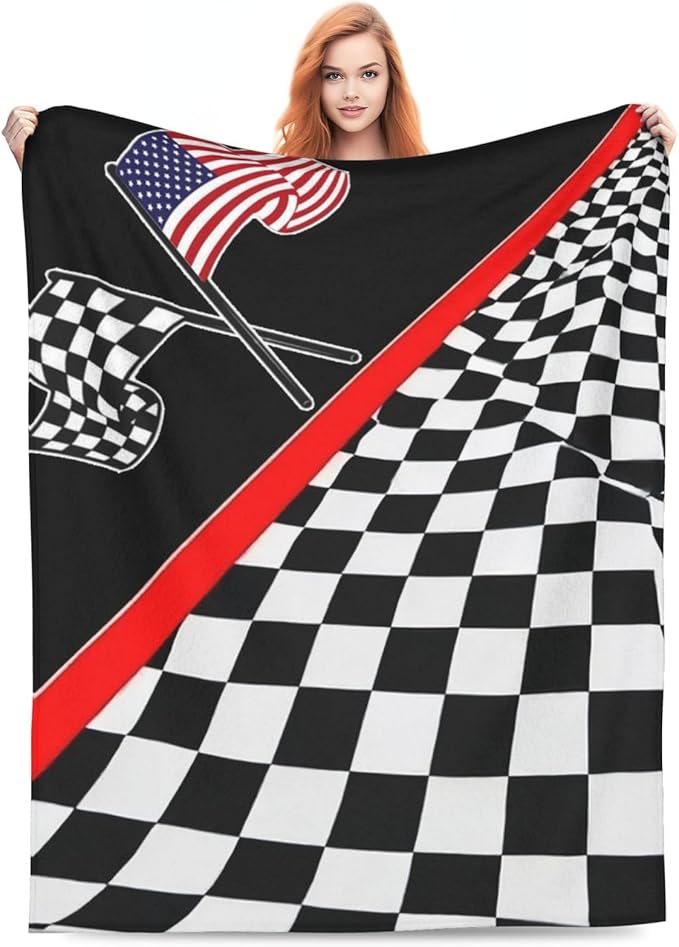 Checkered Throw Blanket Soft Flannel Blanket 60"x50" in Bed Blanket Home Decor for Room Sofa Couch All Season