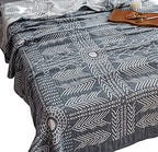 MEJU Indian Boho Muslin Lightweight Summer Blanket for Bed Sofa Couch, 100% Combed Cotton 3 Layer Soft Warm Quick Dry Throw Blanket Bed Coverlet Sheet (Boho, Twin 60 in X 80 in - color: Boho, size: Twin 60 in x 80 in