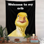 Funny Tapestries Welcome To My Crib Flag Funny Tapestry 3x4Ft Indoor Outdoor Wall Art Tapestry for Bedroom Teens Room Decoration Living Room Bedroom Decorations Cool Stuff for Your Room Decor