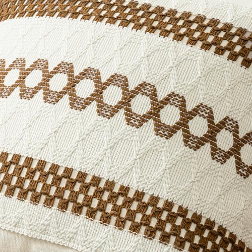 MIULEE Set of 2 Coco Brown Boho Decorative Pillow Covers 18x18 Inch Farmhouse Rustic Couch Throw Pillows Modern Spring Cotton Cushion Covers Retro Cute Macrame Woven Home Decor for Bed Sofa Chair - color: Coco Brown, size: 18" x 18" (Pack of 2)