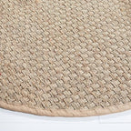 SAFAVIEH Area Rug 5' Round - Natural Fiber Collection - Natural & Beige, Seagrass, Basketweave Pattern with Border (NF114A) - color: Natural/Beige, size: 5' (Round)
