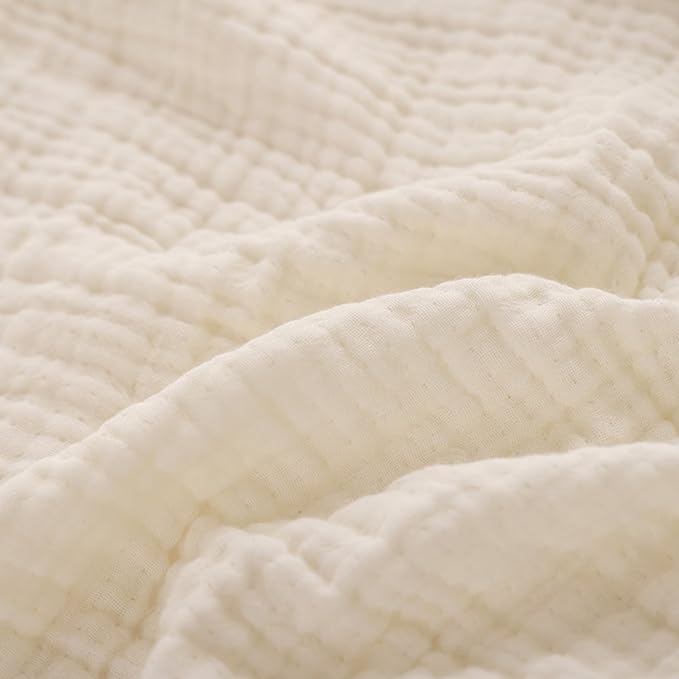 Throw Blanket for Bed 100% Cotton Ultra Soft Rustic Quilt Farmhouse Decor Fall Bed Blankets,80"×90" All Season Rustic Large Throw for Sofa Couch Chair