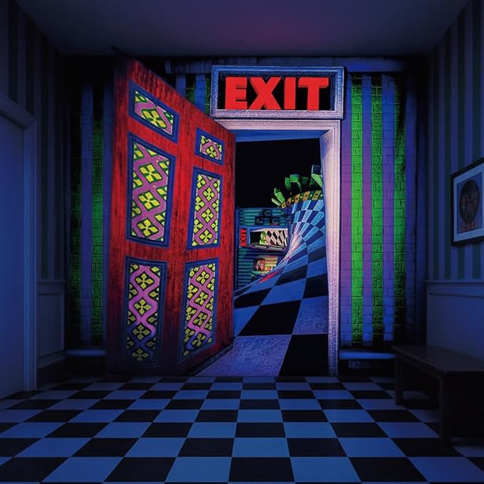 3D Exit Blacklight Tapestry Wall Decor for Men Bedroom, Trippy 3D Illusion Glow in the Dark Wall Hanging Backdrop for Men Guys Game Room, UV Reactive 3D Poster for Living Room Dorm 60x79 Inches