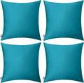 4-Pack 100% Cotton Comfortable Solid Decorative Throw Pillow Case,Thmyo Square Cushion Cover Pillowcase Sublimation Blank Pillow Covers DIY Throw Pillowcase for Sofa(18x18 inch/ 45x45cm,Lake Blue)
