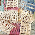 Ombre handmade Teal Macrame wall hanging, Bohemian Wall decor, Dip dyed wall tapestry, Beautiful natural cotton art piece with wooden dowel (Aqua Marine) - color: Aqua Marine