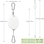2 Pcs Upgraded Heavy Duty Retractable Plant Hanger,Plant Pulleys for Hanging Plants,Easy to Raise and Lower,Auto Lock,Adjustable Hook for Garden Baskets Pots,Birds Feeder and Wind Chime,White